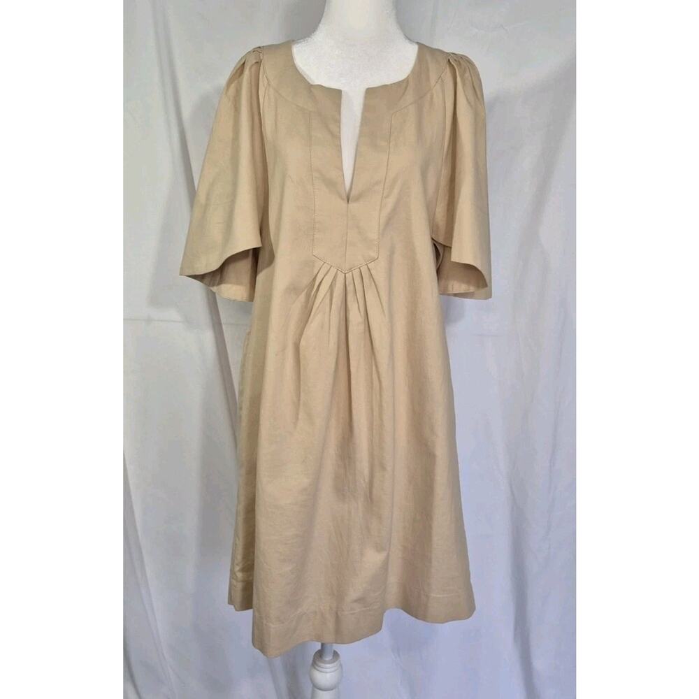 New Pomander Place Tuckernuck Khaki Finley Flutter Sleeve Mini Dress Small - Picture 3 of 9